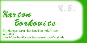 marton borkovits business card